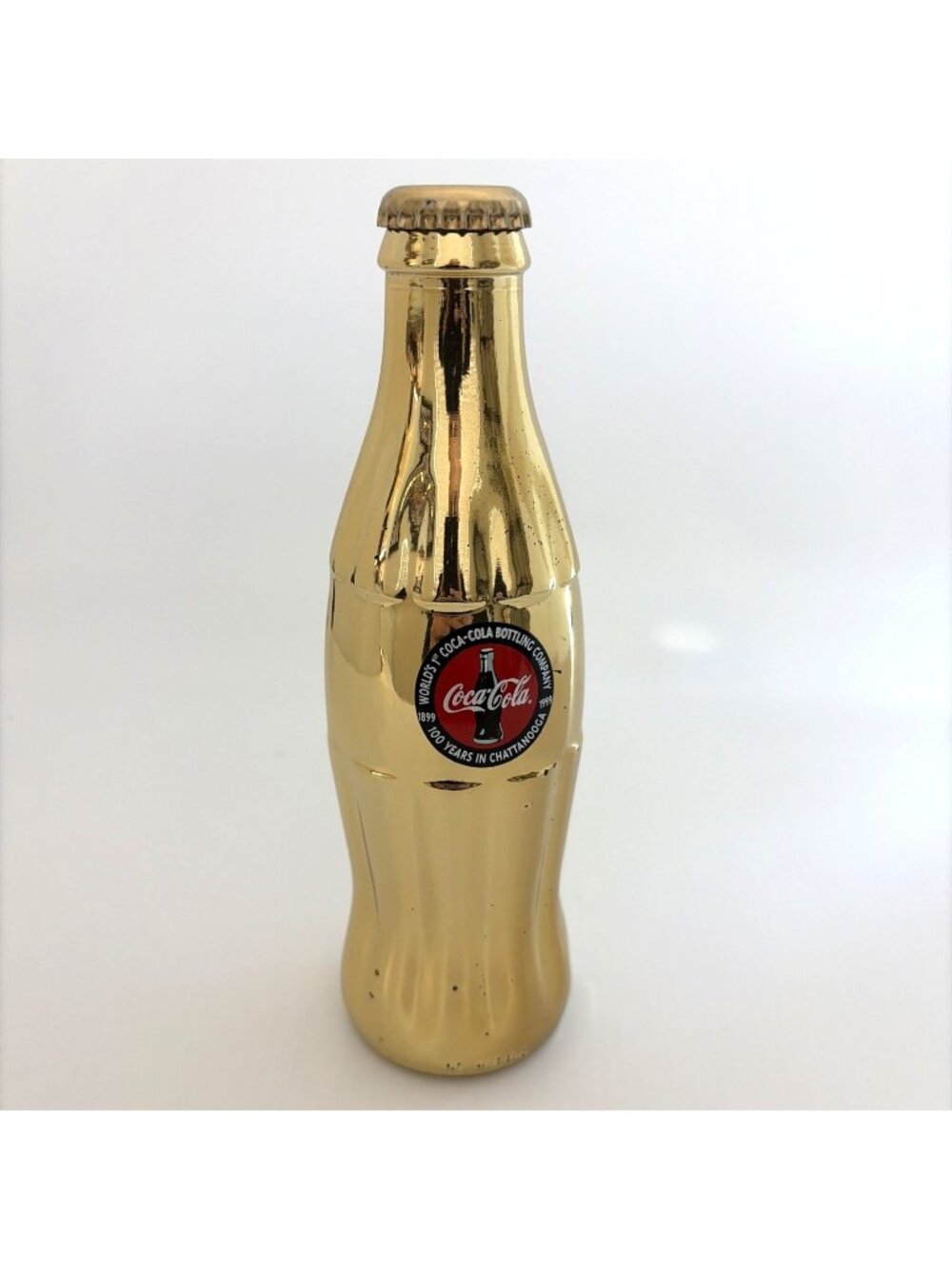 Vintage 1999 Coca-Cola Brand Commemoratives Gold Plated 8 oz Contour Bottle LE - Picture 1 of 11